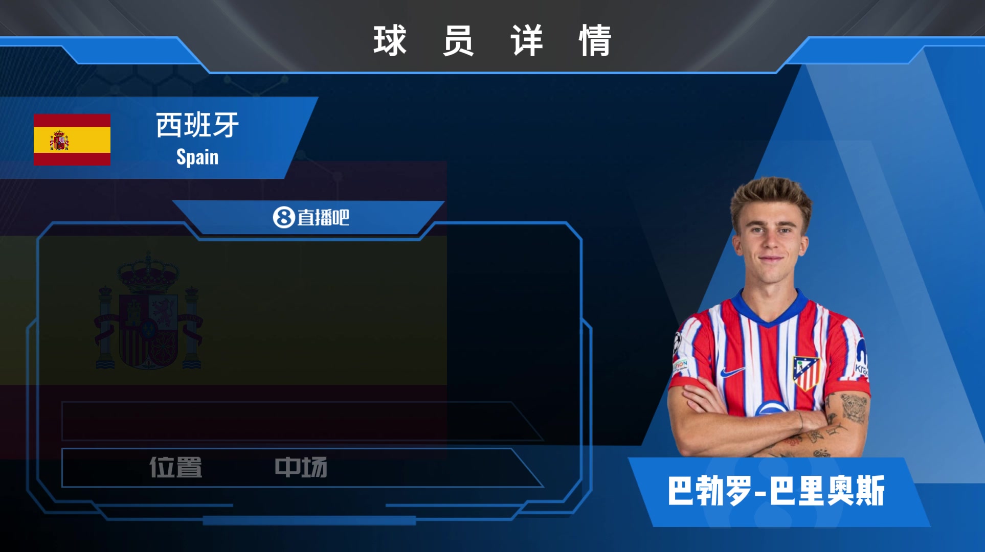 球員集錦西班牙新天才中場巴里奧斯 出球出色具備一定遠射功力